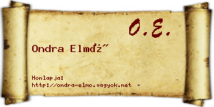 Ondra Elmó névjegykártya